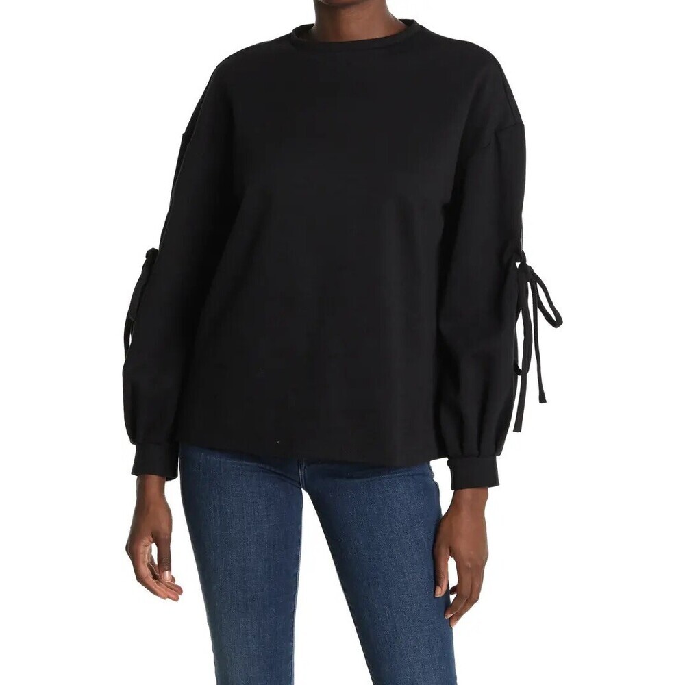 Velvet Heart Lucille Grommet Tie Sleeve Pullover In Black Size M